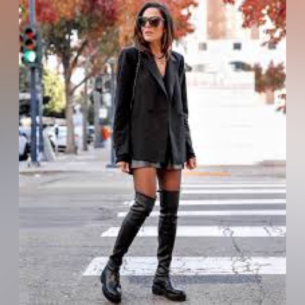 Stuart Weitzman Women's Lowland Ultralift Over The Knee Platform Boots - Black